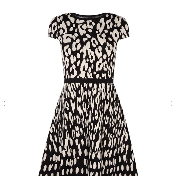 Karen Millen Leopard Fit&Flare Dress XS - Picture 3 of 8